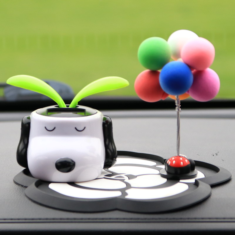 汽车摆件太阳能苹果花装饰品