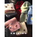 日系可爱蝴蝶刺绣小清新针织围巾女秋冬季 氛围感保暖防寒百搭围脖