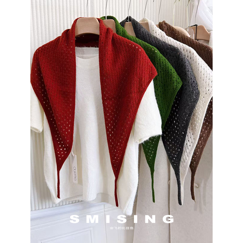 韩版小众针织镂空三角披肩女2025新款秋季洋气百搭高级感披风屁帘,服饰配件/皮带/帽子/围巾,围巾/丝巾/披肩,淘宝优惠券,粉丝福利购,淘宝优惠卷