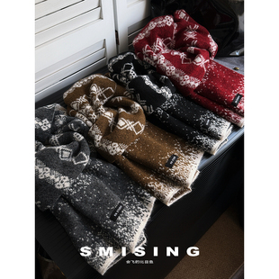 2025新款 韩系双面星星点点提花针织围巾女秋冬氛围感保暖防冻围脖