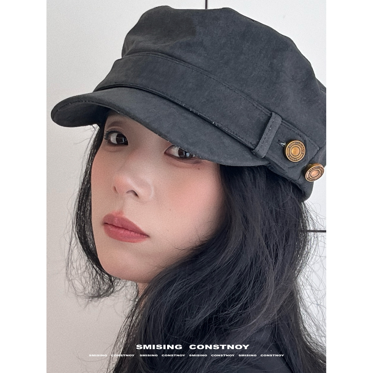 复古平顶马术帽女春秋季