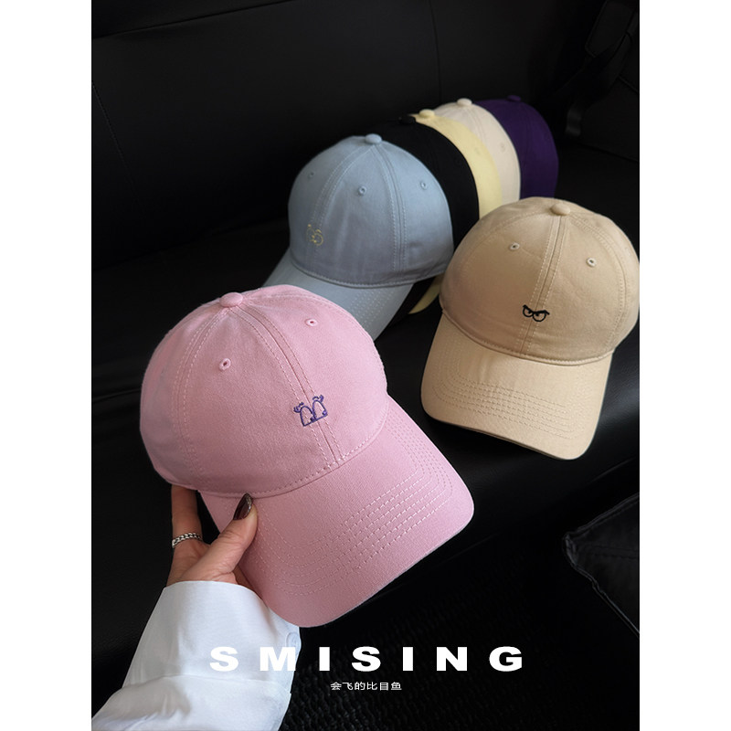 韩系刺绣可爱表情棒球帽女春夏百搭显脸小软顶宽檐舒适透气鸭舌帽,服饰配件/皮带/帽子/围巾,帽子,淘宝优惠券,粉丝福利购,淘宝优惠卷