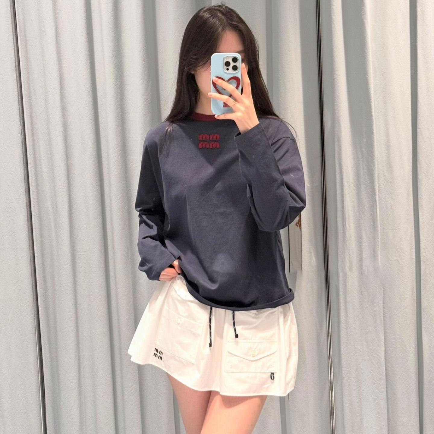 深圳南油高货  M字母贴布刺绣 宽松百搭套头圆领长袖T恤上衣女春,女装/女士精品,T恤,淘宝优惠券,粉丝福利购,淘宝优惠卷