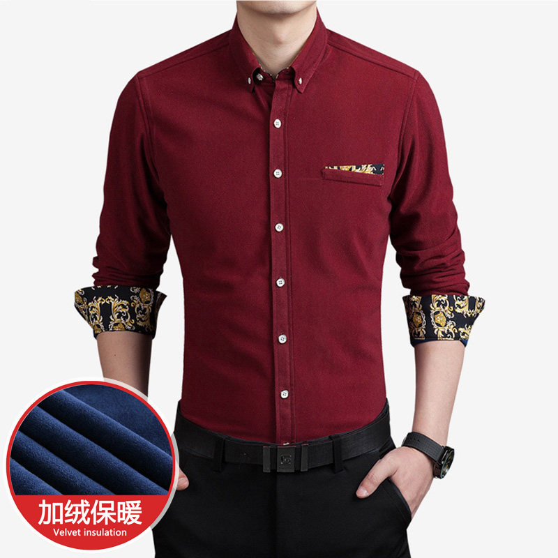 可代发灯芯绒保暖衬衫男加绒加厚条绒休闲百搭衬衣1301-BN02-P35,男装衬衫,星座1301
