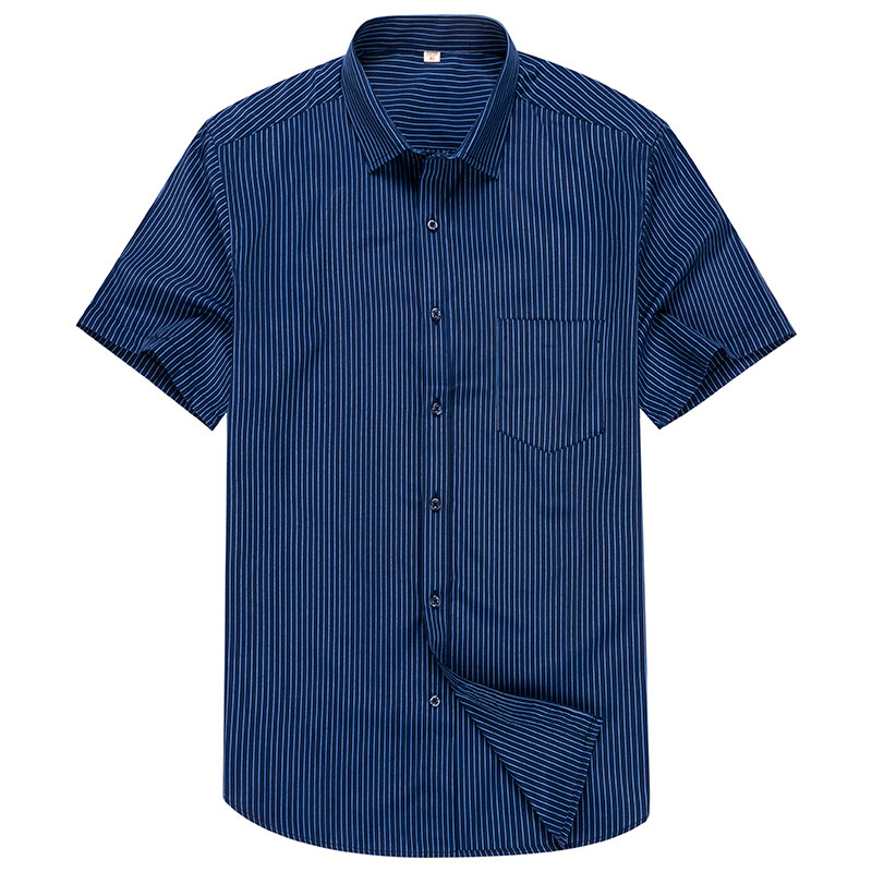 夏季男士商务衬衫男短袖工作服时尚条纹职业工装衬衣1301-D82-P28,男装衬衫,星座1301