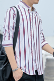 韩版条纹衬衫男长袖修身衬衣青年帅气休闲寸衫1301-CS122-P28，男装衬衫，星座1301
