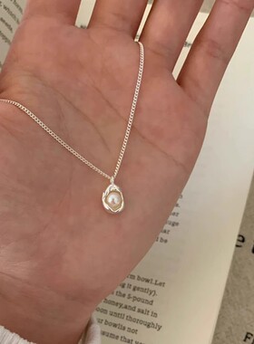 小众设计感一颗珍珠吊坠项炼女2025新款覆古气质高级感轻奢锁骨炼
