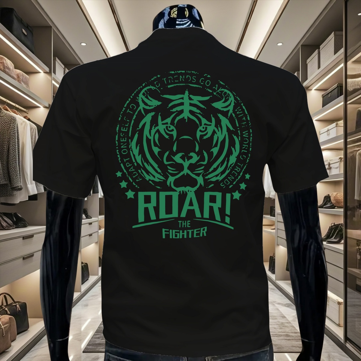 夏季虎头印花短袖t恤男装纯棉