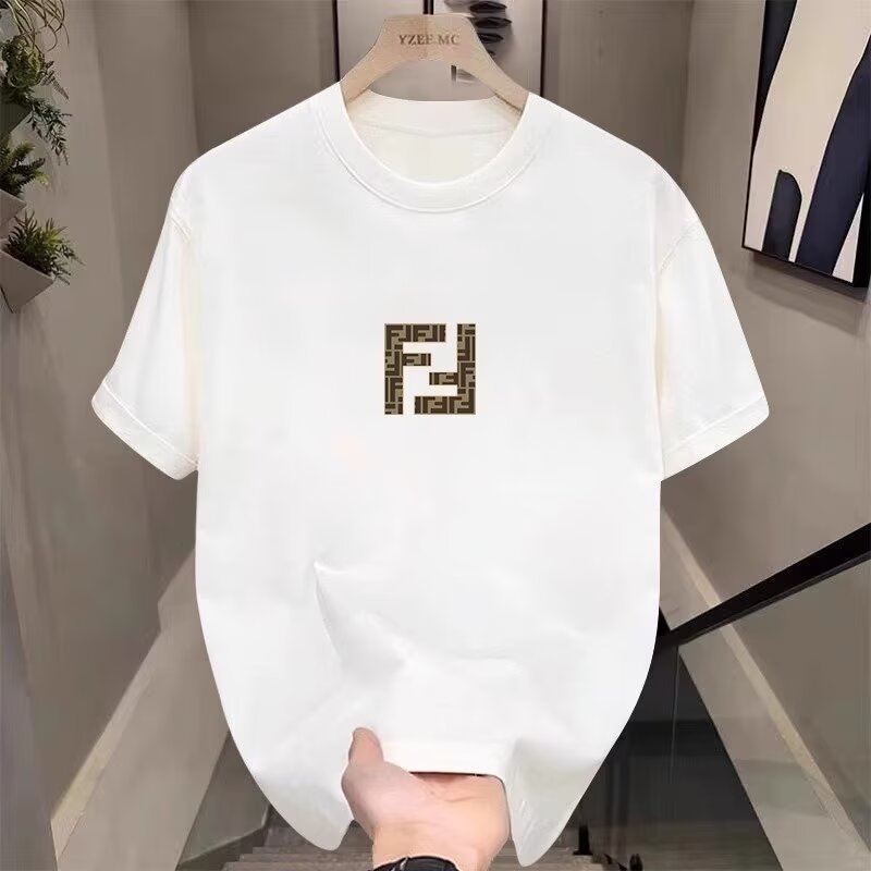 欧洲站奢侈品双F家字母男士短袖T恤男款夏季2025新款大牌男装