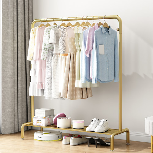 单杆加粗铁艺落地式折叠挂衣架子