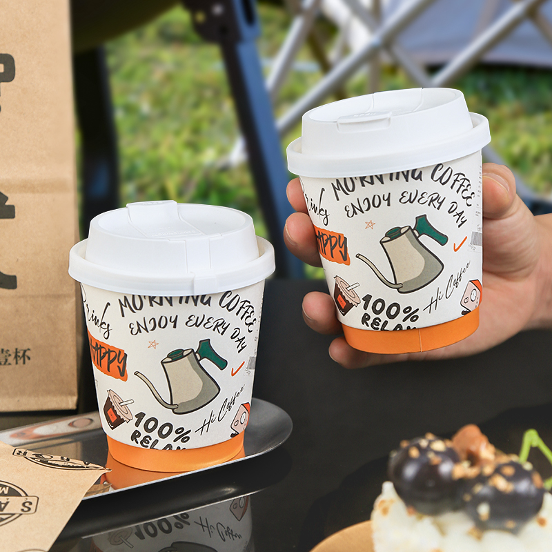 咖啡杯卡通商用加厚双淋膜