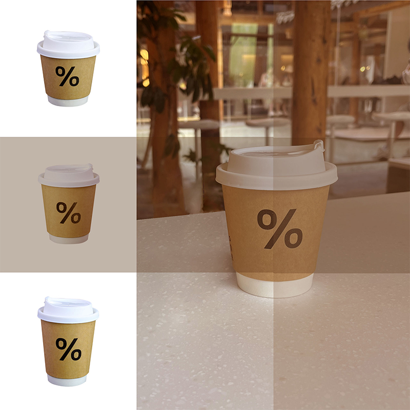 三杯茶一次性咖啡杯牛皮纸