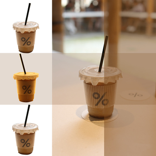 ins一次性咖啡带盖透明pet塑料冷饮杯子奶茶美式 外带打包商用套装