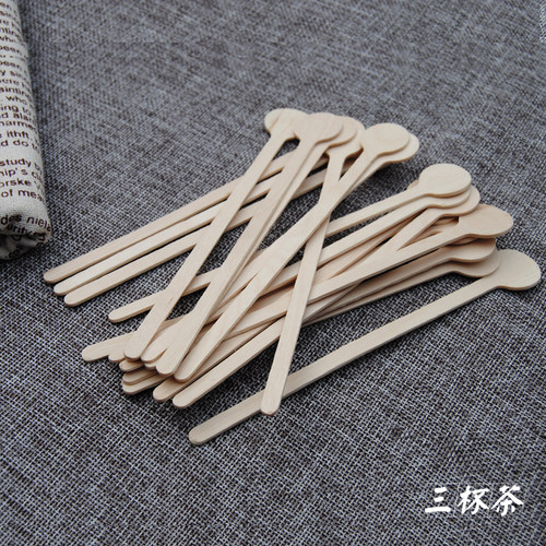 创意一次性木制奶茶搅拌棒