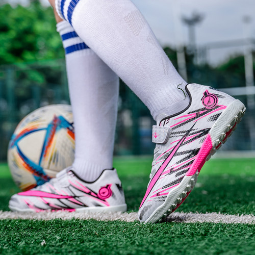 儿童低帮魔术贴TF碎钉足球鞋