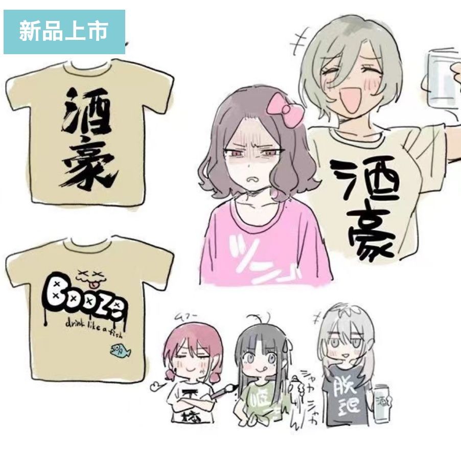 五分袖卡通动漫青少年宽松T恤