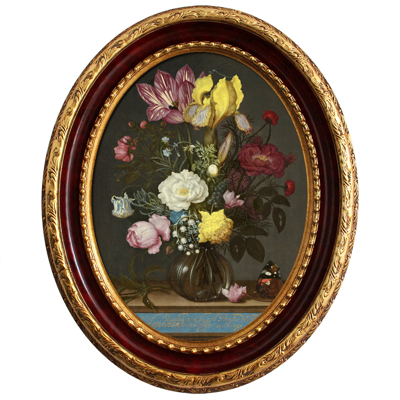 椭圆形装裱外框欧式油画框镜框金色红色相框可定做尺寸圆形画框