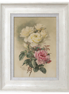 简约白色油画框花卉静物画装裱外框定制照片相框环保PS材料画框