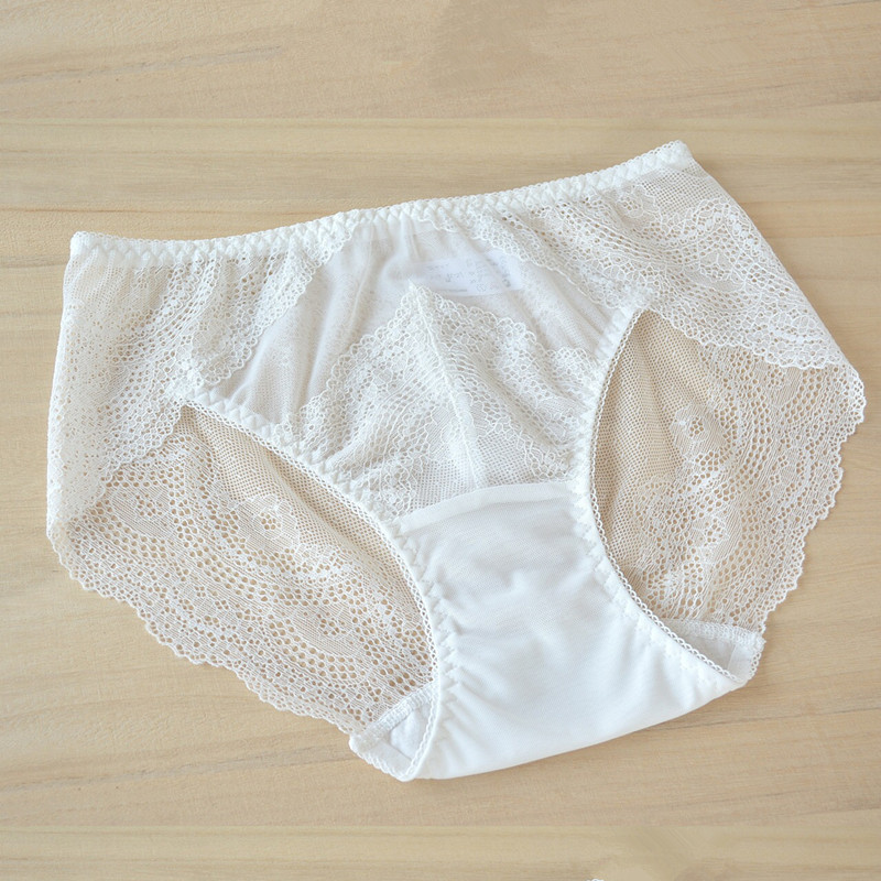 春夏新款出口尾单白色网纱内裤