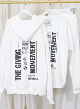 TGM 新款女装三件套宽松套头连帽卫衣+短袖T恤打底裤跨境时尚潮牌