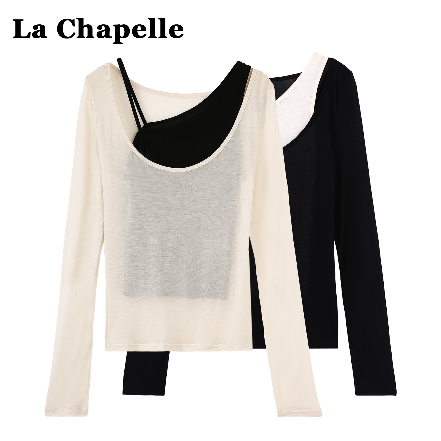 拉夏贝尔韩版V领防晒长袖罩衫T恤