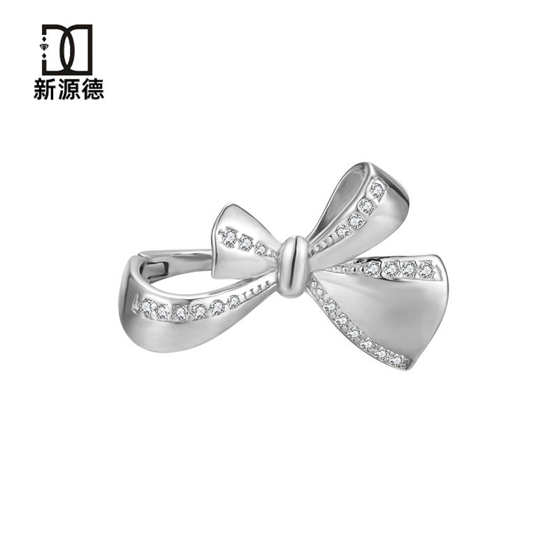 DIY空托配件S925纯银蝴蝶结珍珠项链卡扣毛衣链串珠收尾银扣