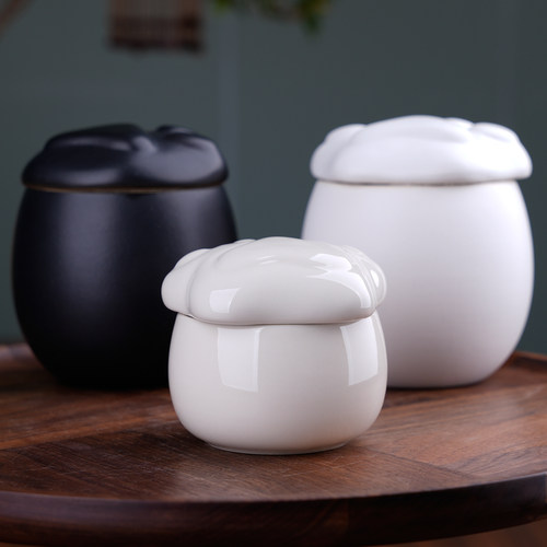 珍福器萌宠猫爪罐粗陶密封罐茶罐