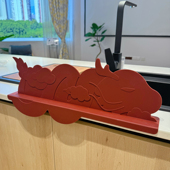 国风龙年中国龙挡水板硅胶吸盘式 挡板厨房水池洗菜洗碗防溅隔水条