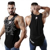 健身衣 透气修身 吊带运动健身背心型男健身跑步无袖 T恤