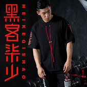 宽松运动健身纯棉短袖 欧美高街肌肉男子装 T恤 新款 2025潮牌时尚