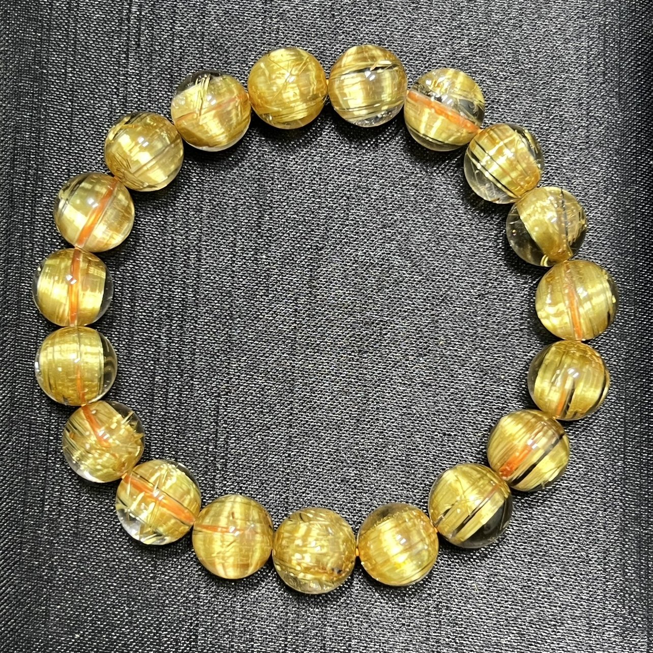 天然金发晶钛晶手链一物一图水晶手串钛晶黄发晶男女款