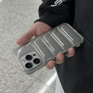 RS｜原创自制16promax透明羽绒服手机壳软壳15简约高级感ins复古小红书爆款