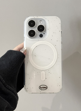 RS｜高品质磁吸magsafe泼墨双层imd手机壳重工简约17promax保护套小众文艺ins16大孔防摔新款