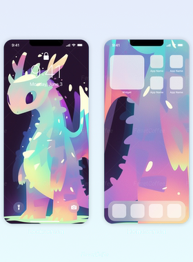 幻灵的强化 可爱小龙唯美梦幻风治愈系 高清手机壁纸 2张 BI_0015