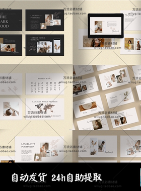 产品牌lookbook杂志极简介绍风格 PPT演讲稿幻灯片排版设计模板