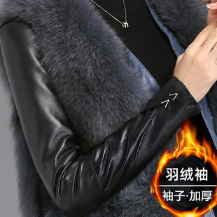 皮袖 小衫 打底衫 内搭加厚棉袖 女冬加绒毛衣针织配皮草马甲 羽绒袖