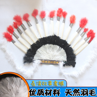 六一印第安人羽毛头饰原始土著野人帽子年会舞台表演走秀装扮道具