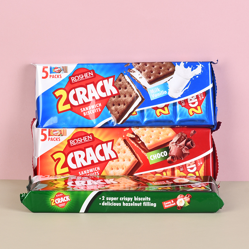 如胜脆乐脆巧克力味夹心饼干可可榛子酱香草味办公室下午茶零食