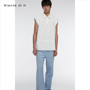 原创设计小飞袖 POLO领衬衫 背心休闲宽松无袖 Niente 轻奢男装