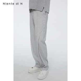 子轻奢男装 N原创设计 宽松舒适简约裤 侧边弧度休闲长裤 Niente