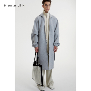 原创设计罗纹领个性 长款 开衫 简约轻奢男 Niente 卫衣秋冬新款