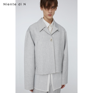 小夹克极简风大口袋个性 Niente 简约短款 N原创设计 薄外套男女