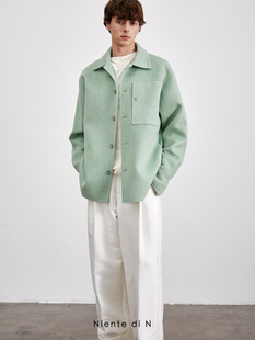 双面呢夹克廓形宽松短款 简约毛呢外套 Niente