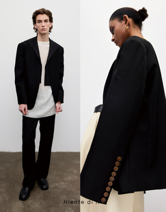 宽松高级感外套缎面假领休闲极简西服 Niente