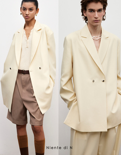 都市时髦西装 双排扣宽松休闲简约西服外套 Niente