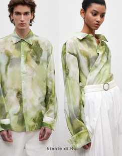 衬衫 印花长袖 亲肤透气上衣男女两穿式 Niente