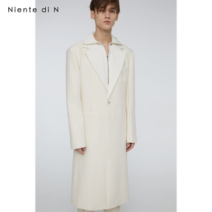 单粒扣薄款 N原创设计 长外套修身 风衣男 直身拼色西装 Niente