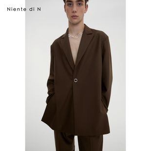原创设计极简侧开叉西服轻奢风廓形休闲随意感西装 男 Niente