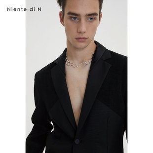 外套经典 Niente 原创设计感轻奢风可拆领拼接西装 舒适西服男