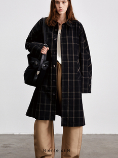 过膝格子秋季 Niente 男女士中长款 宽松风衣